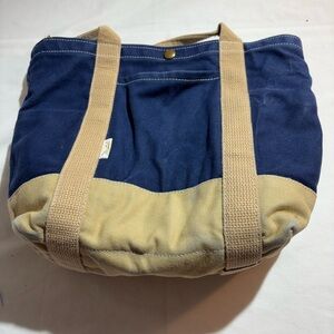 Cedar Key Discontinued Canvas Tote Bag in Navy and Beige